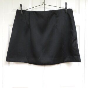 A New Day Satin A-Line Skirt Size 17 Black Solid